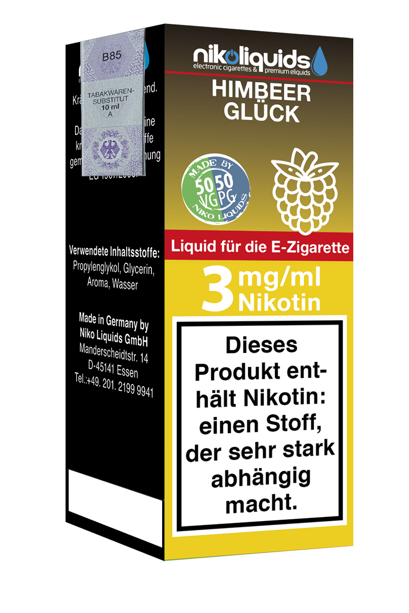 Niko Liquids E-Liquid Himbeerglück 50/50 10 ml