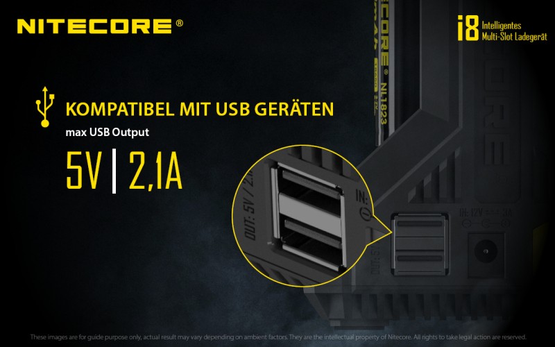 Nitecore i8 Ladegerät Nitecore i8 Ladegerät