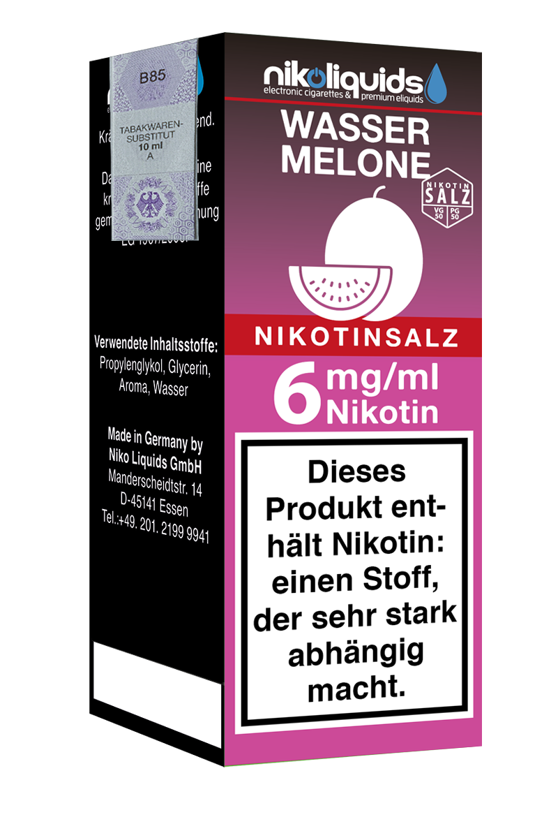Niko Liquids E-Liquid Nikotinsalz Wassermelone 50/50 10 ml