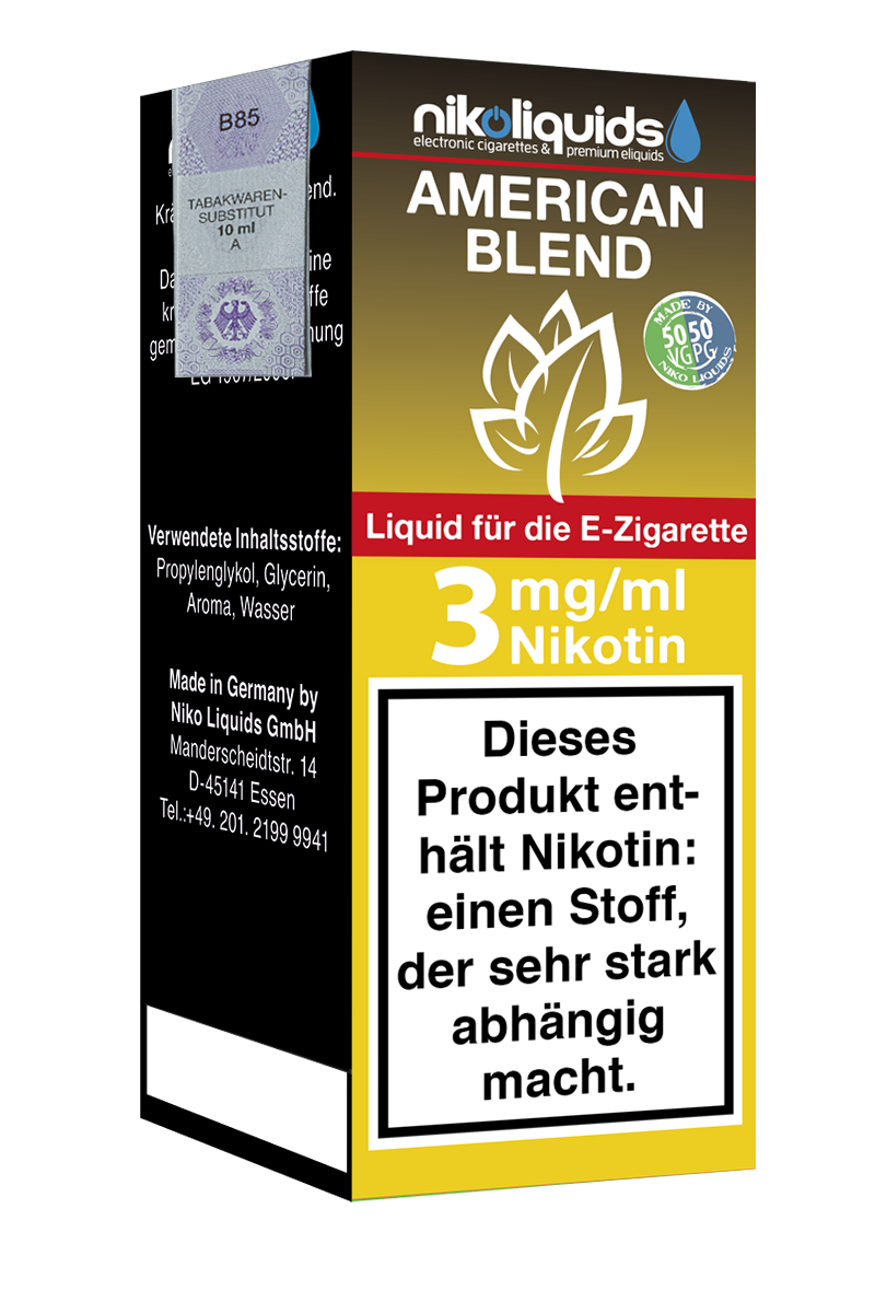 Niko Liquids E-Liquid American Blend 50/50 10 ml