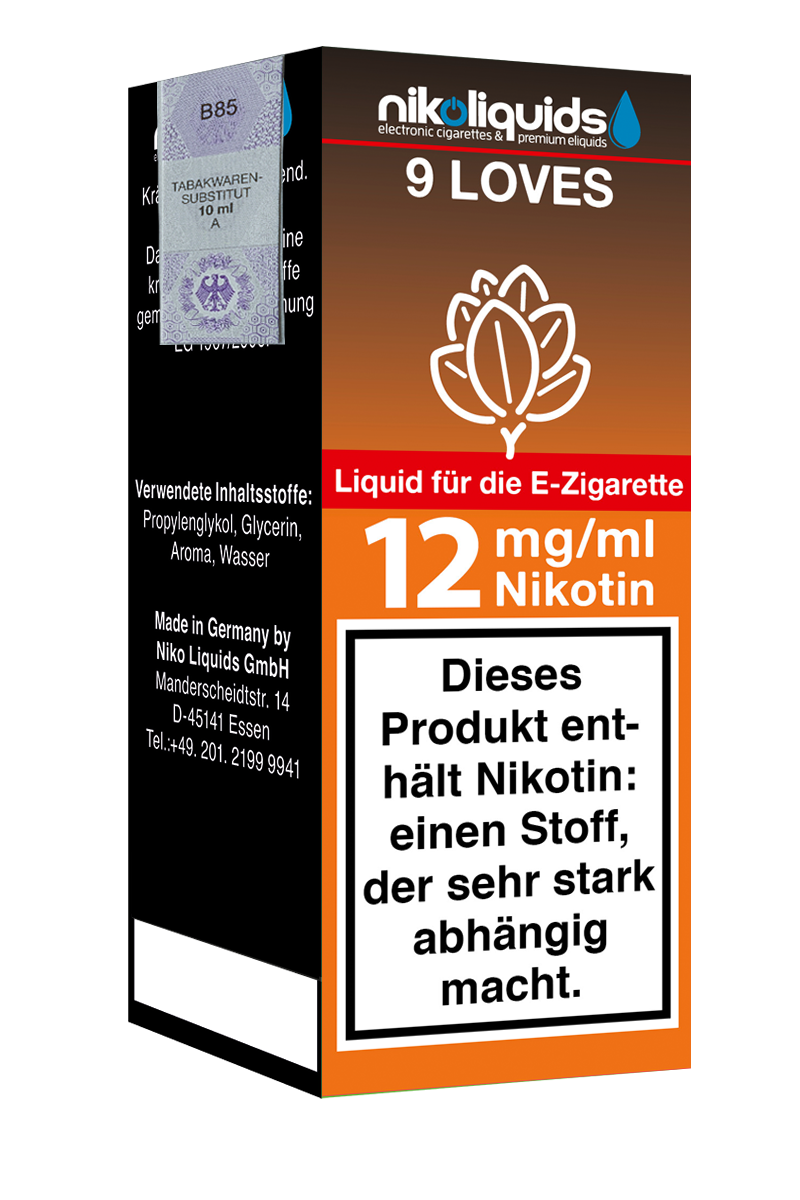 Niko Liquids E-Liquid 9 Loves 10 ml