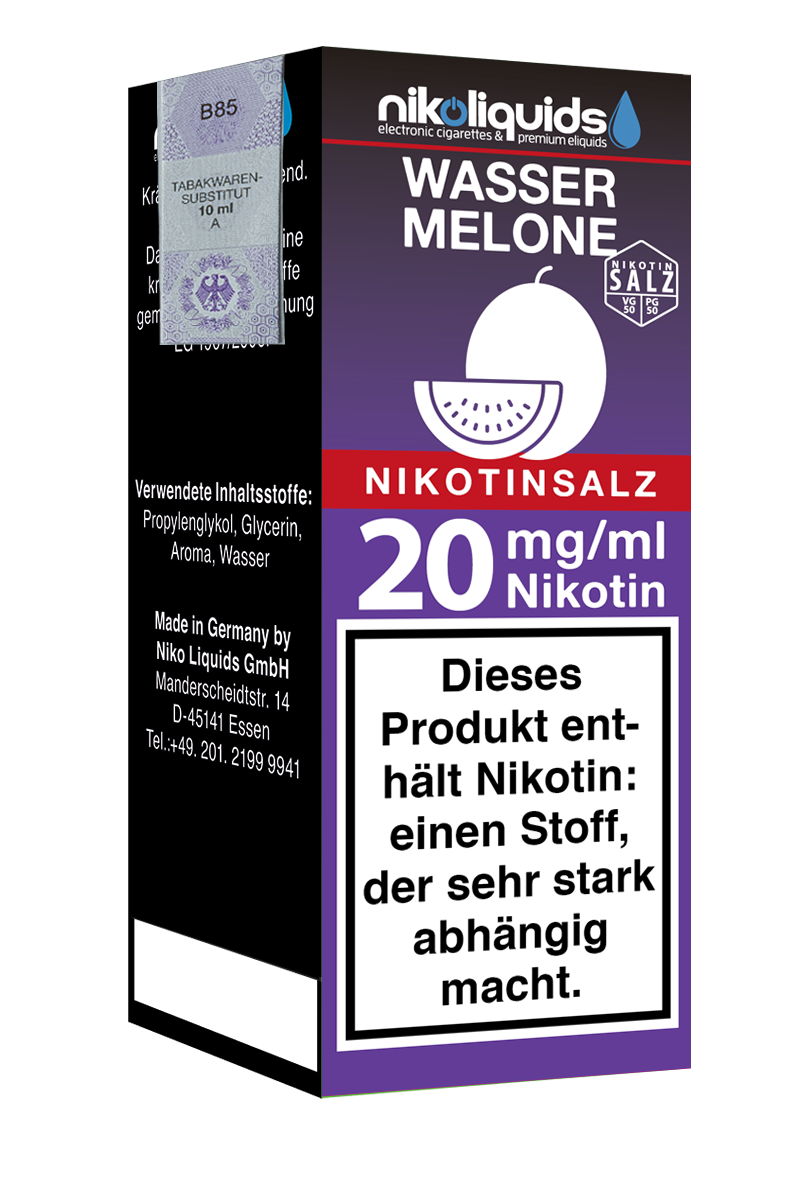 1-1028-20-10-59-001-niko-liquids-nikotinsalz-wassermelone-50-50-20mg Niko Liquids E-Liquid Nikotinsalz Wassermelone 50/50 10 ml