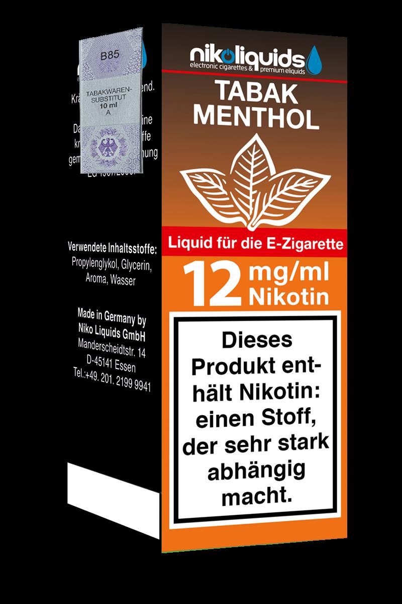 Niko Liquids E-Liquid Tabak Menthol 10 ml