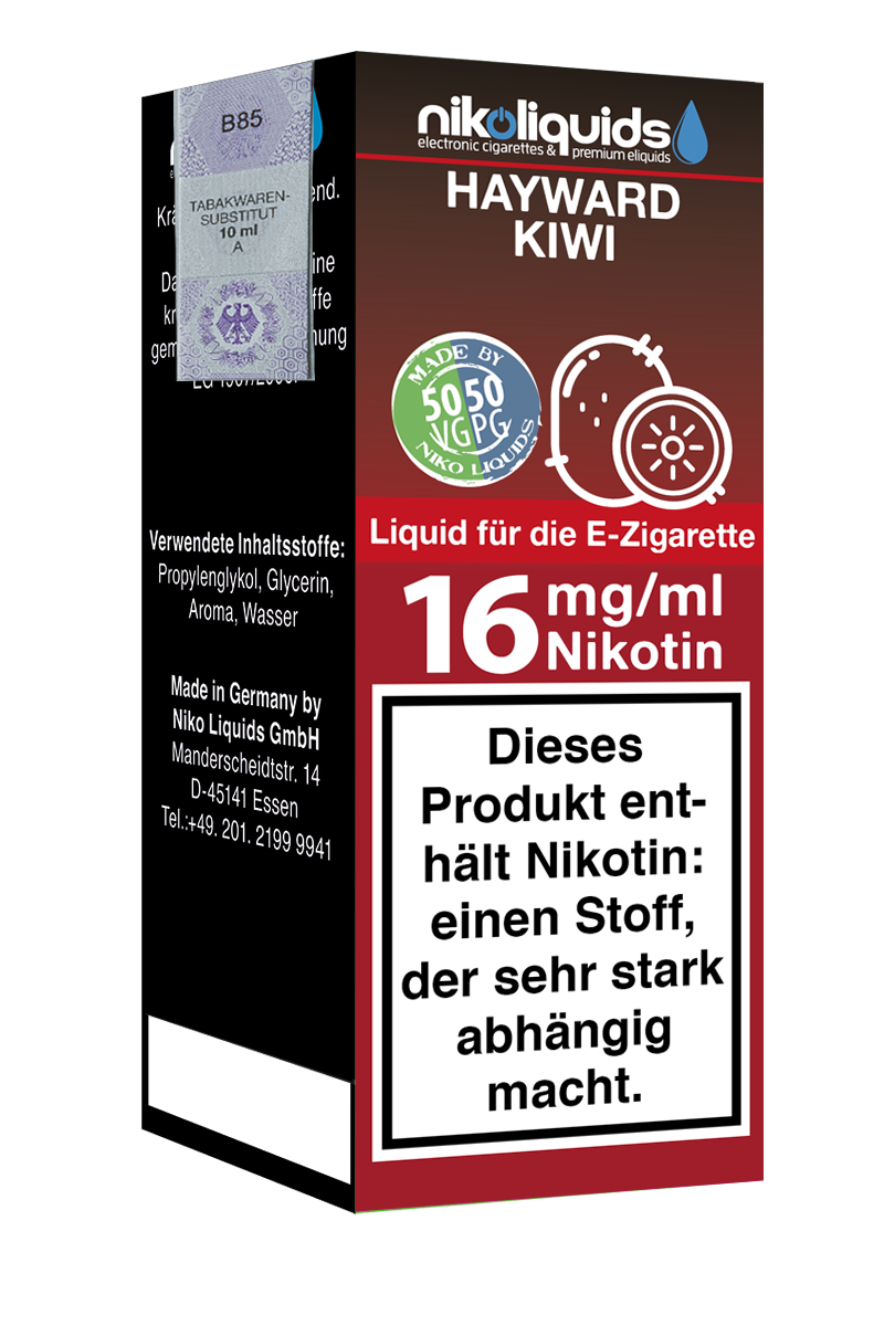 Niko Liquids E-Liquid Hayward Kiwi 50/50 10 ml