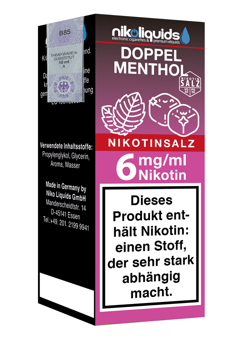 1-1042-06-10-59-001-niko-liquids-nikotinsalz-doppel-menthol-50-50-6mg Niko Liquids E-Liquid Nikotinsalz Doppel Menthol 50/50 10 ml
