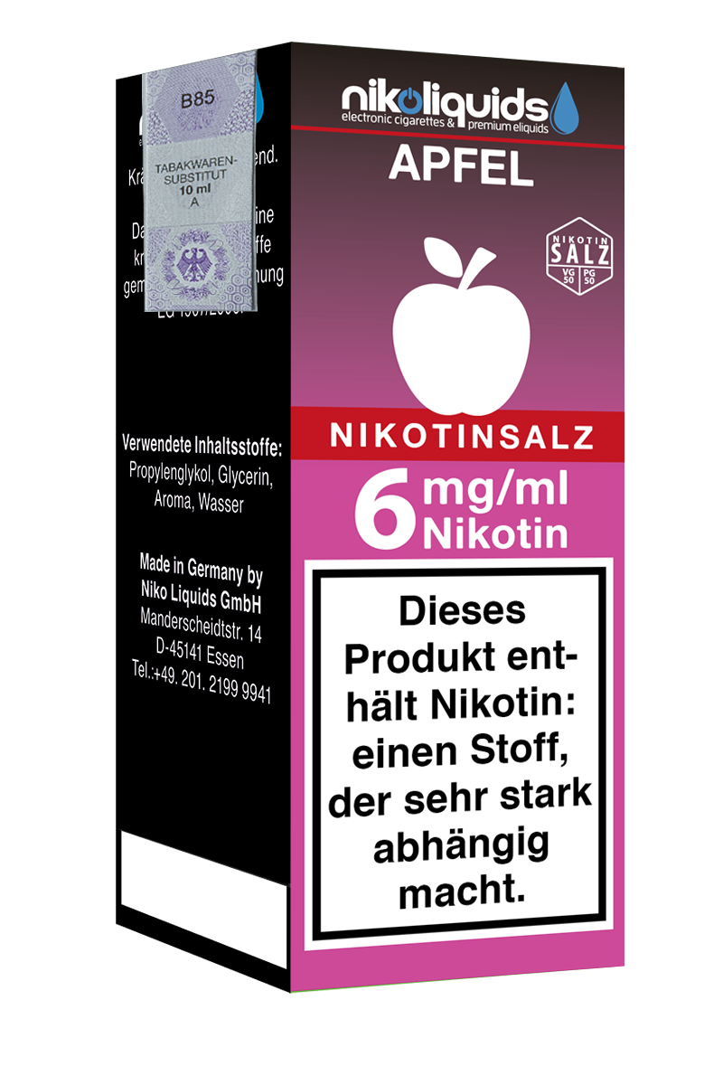 Niko Liquids E-Liquid Nikotinsalz Apfel 50/50 10 ml
