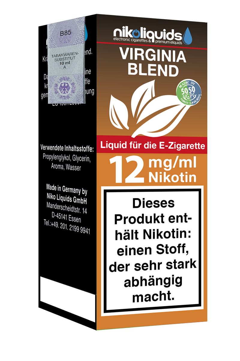 Niko Liquids E-Liquid Virginia Blend 50/50 10ml