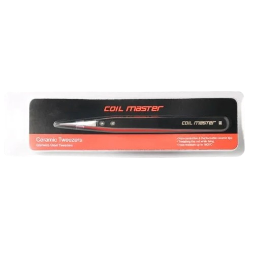 CoilMaster_T1Pinzette_Schwarz Coil Master T1 Keramik Pinzette (Gerade)