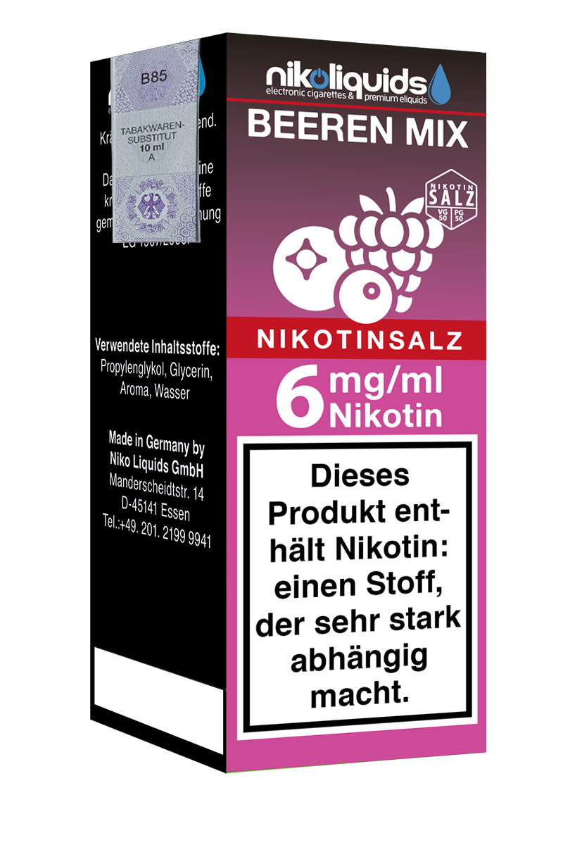 Niko Liquids E-Liquid Nikotinsalz Beeren Mix 50 PG / VG 50 10 ml
